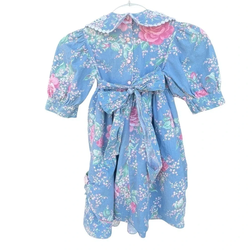 Vintage Sarah Kent Cottagecore Floral Prairie Dress 80s Gone with the Wind Sz 6X
